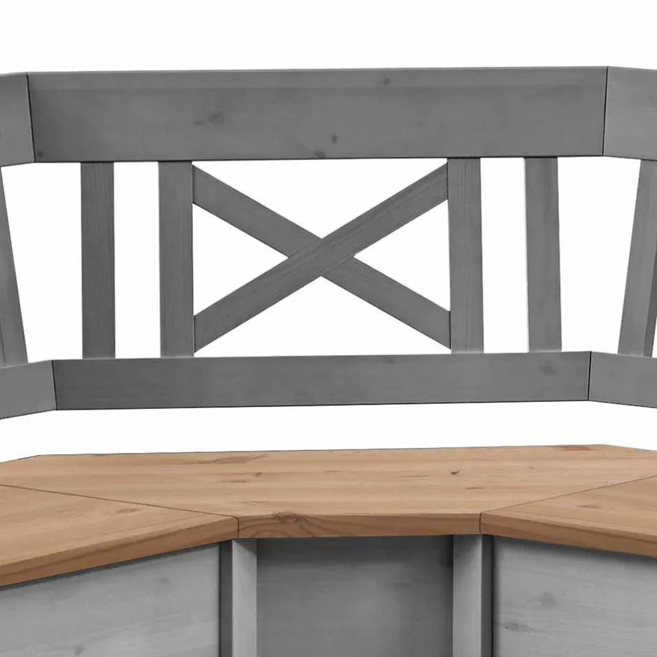 Graue Holz Eckbank Jytte mit Truhe^Wohnen Clearance