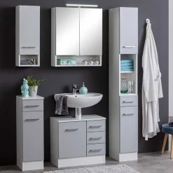 Wohnen Graue Möbel Zusammenstellung fürs Bad - Girios (fünfteilig)