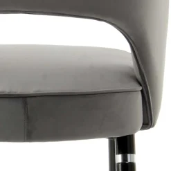 Wohnen Graue Samtstühle mit Eisenbeinen - Viarolia (2er Set)