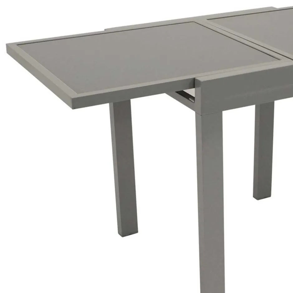 Wohnen Grauer Balkontisch Quinn aus Glas & Alu