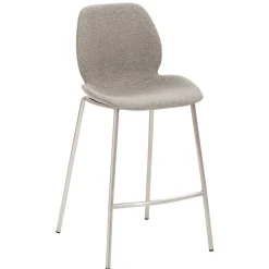 Wohnen Grauer Barstuhl im Material Mix - Ruvenz