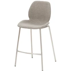 Wohnen Grauer Barstuhl im Material Mix - Ruvenz