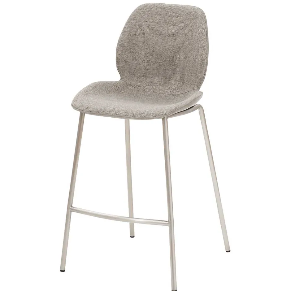 Wohnen Grauer Barstuhl im Material Mix - Ruvenz