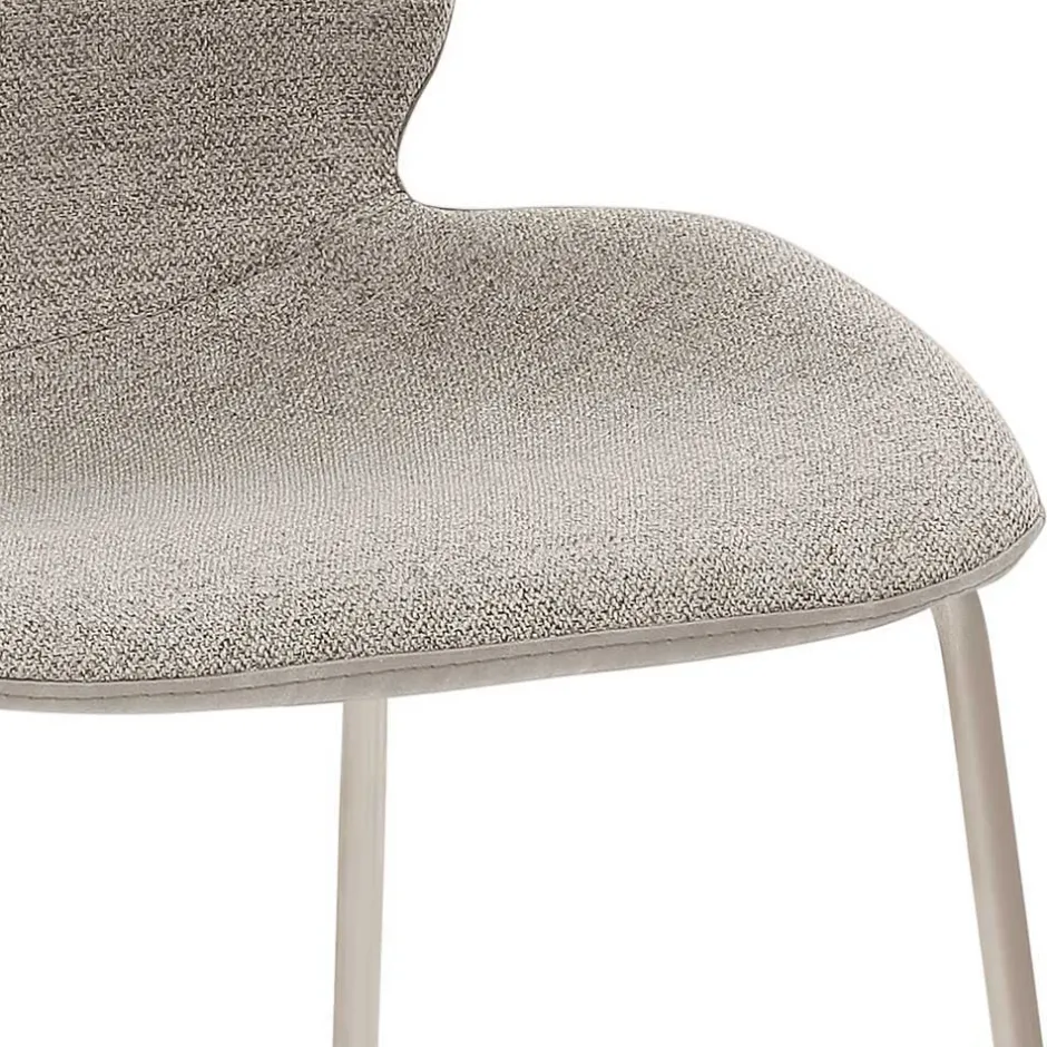 Wohnen Grauer Barstuhl im Material Mix - Ruvenz