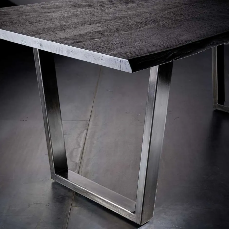 Wohnen Grauer Baumkanten Esstisch Risa im Loft Style