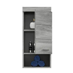 Wohnen Grauer Hängeschrank mit Tür und Fach - Baloon