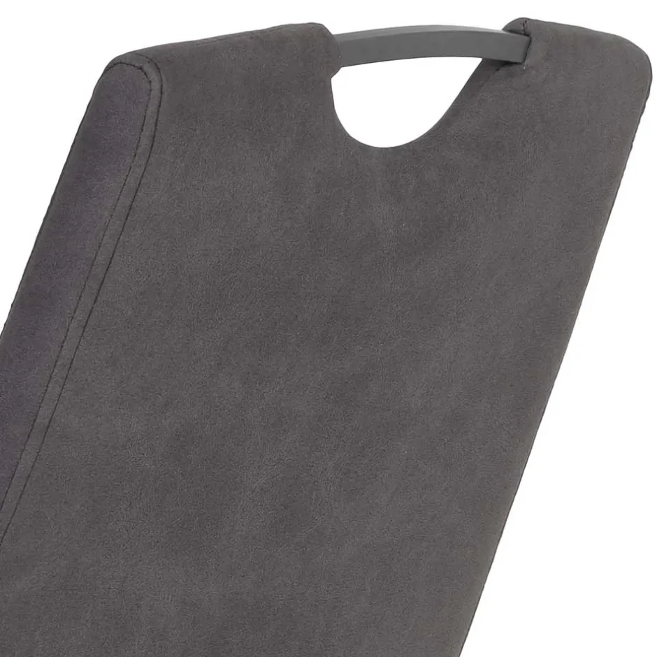 Wohnen Grauer Microfaser Stuhl mit Schwingfuß - Racelyn (Set)