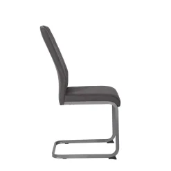 Wohnen Grauer Microfaser Stuhl mit Schwingfuß - Racelyn (Set)