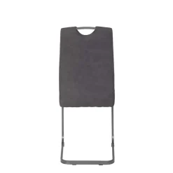 Wohnen Grauer Microfaser Stuhl mit Schwingfuß - Racelyn (Set)