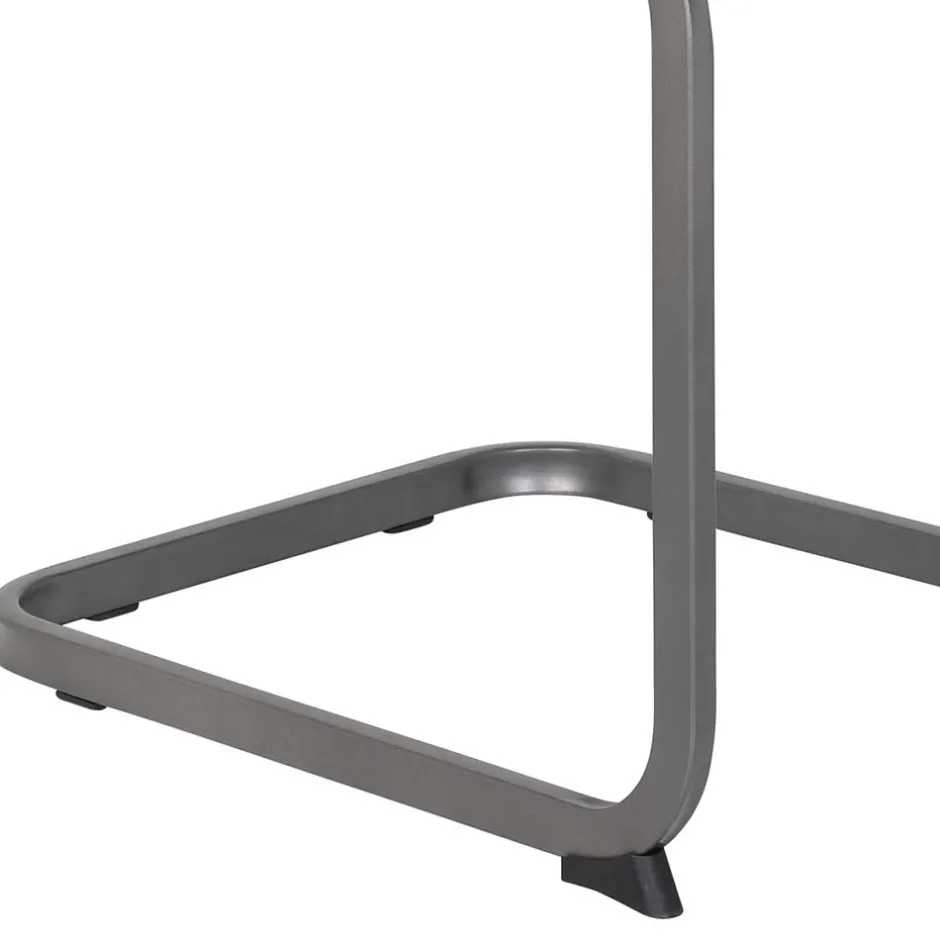 Wohnen Grauer Microfaser Stuhl mit Schwingfuß - Racelyn (Set)