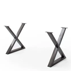 Grauer Naturkantentisch mit X-Beinen - Tyrelia^Wohnen Clearance