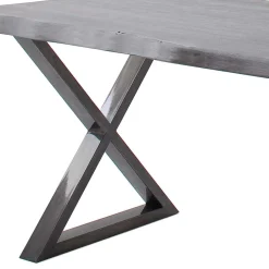 Grauer Naturkantentisch mit X-Beinen - Tyrelia^Wohnen Clearance