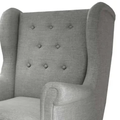 Wohnen Grauer Ohrenbackensessel im Skandi Design - Jagoz
