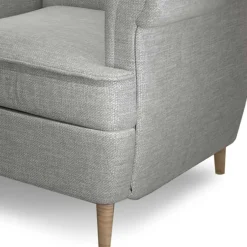 Wohnen Grauer Ohrenbackensessel im Skandi Design - Jagoz