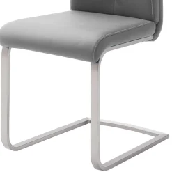 Wohnen Grauer Polsterstuhl für den Esstisch Cimbaly mit Schwinggestell (4er Set)