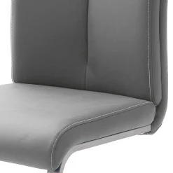 Wohnen Grauer Polsterstuhl für den Esstisch Cimbaly mit Schwinggestell (4er Set)