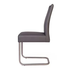 Wohnen Grauer Polsterstuhl mit Swing-Fuß - Motrilo (2er Set)