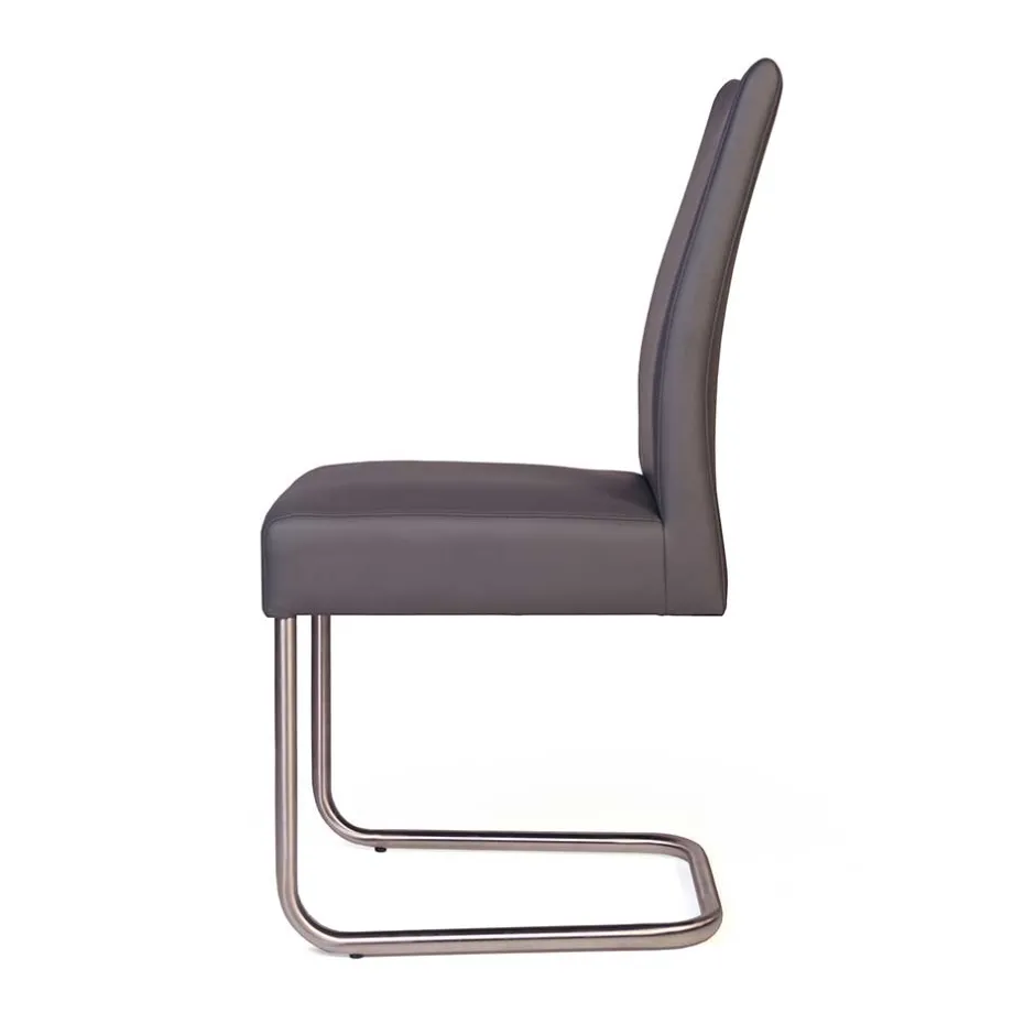 Wohnen Grauer Polsterstuhl mit Swing-Fuß - Motrilo (2er Set)