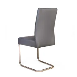 Wohnen Grauer Polsterstuhl mit Swing-Fuß - Motrilo (2er Set)