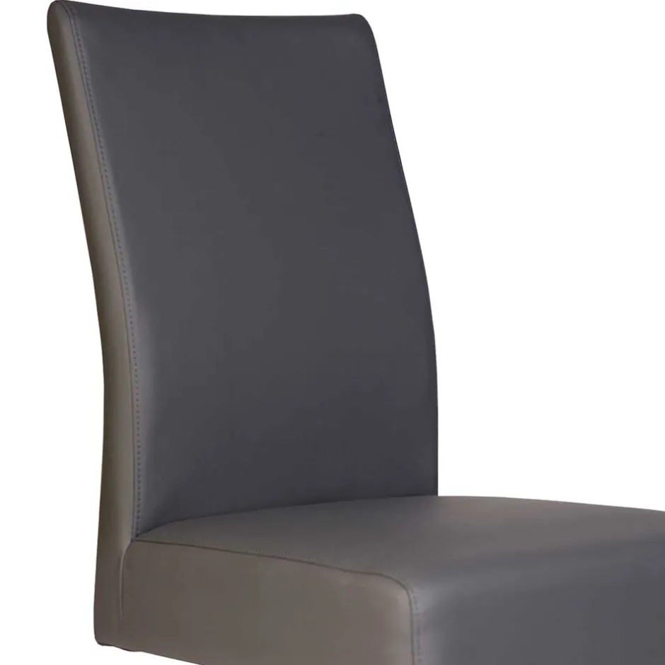 Wohnen Grauer Polsterstuhl mit Swing-Fuß - Motrilo (2er Set)