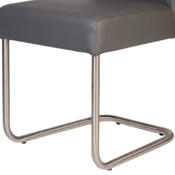 Wohnen Grauer Polsterstuhl mit Swing-Fuß - Motrilo (2er Set)