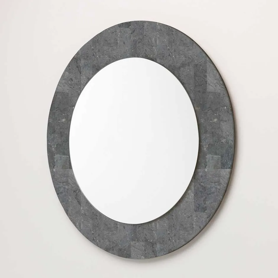 Wohnen Grauer Spiegel mit Rahmen aus Stein - Maratas