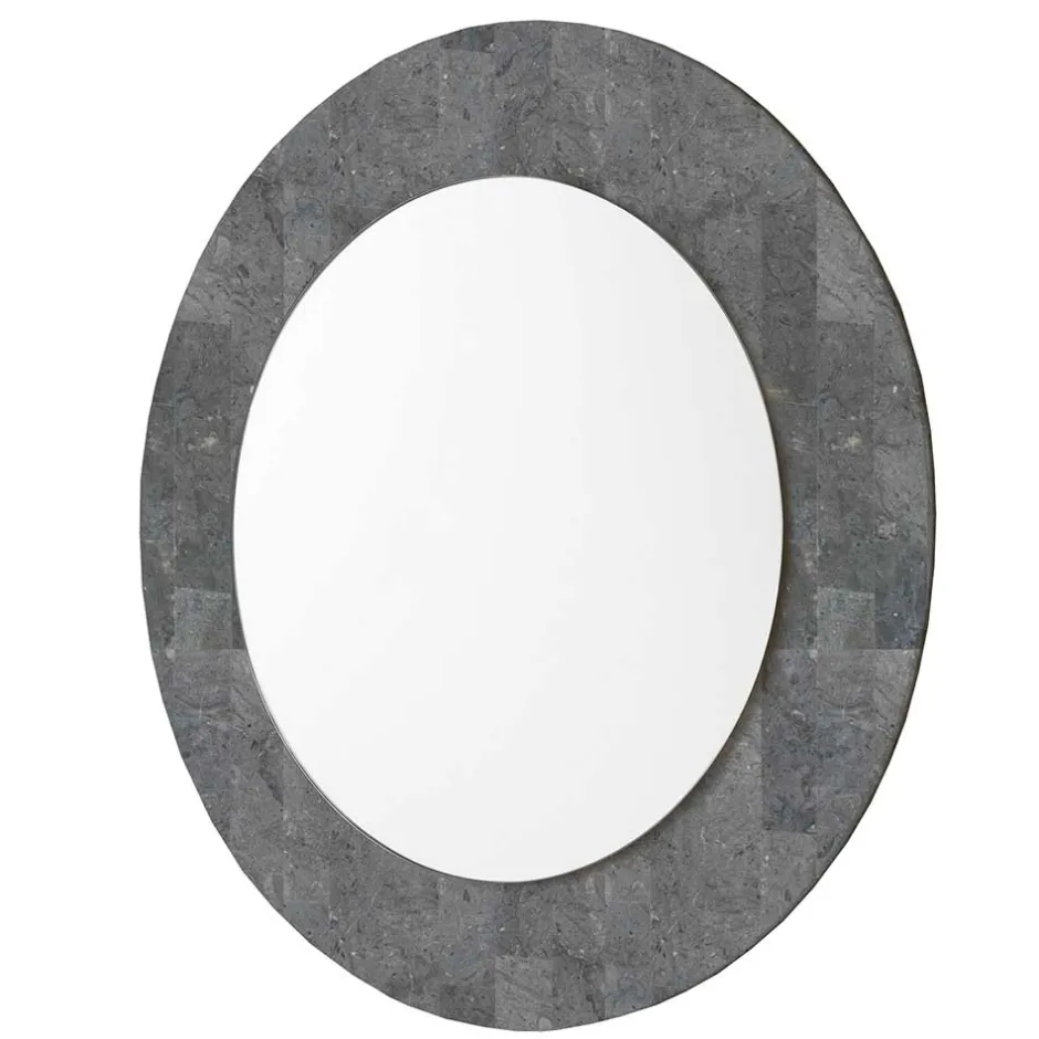Wohnen Grauer Spiegel mit Rahmen aus Stein - Maratas