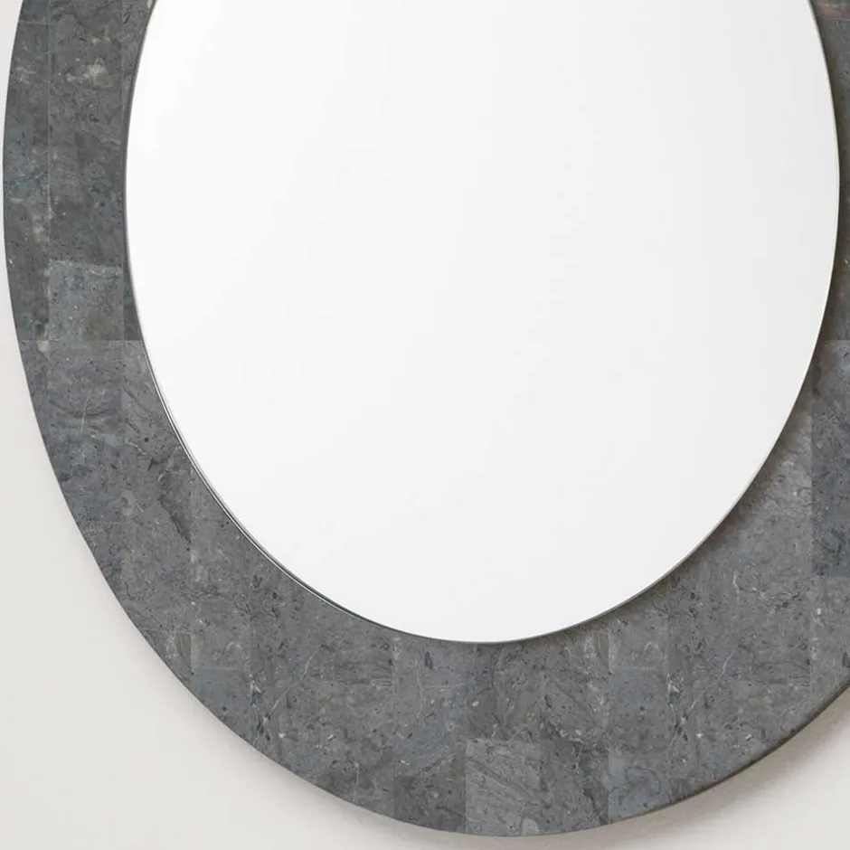 Wohnen Grauer Spiegel mit Rahmen aus Stein - Maratas