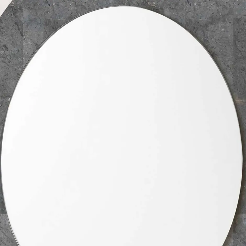 Wohnen Grauer Spiegel mit Rahmen aus Stein - Maratas