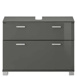 Grauer Unterschrank fürs Waschbecken Hochglanz - Ulivia^Wohnen