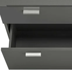 Grauer Unterschrank fürs Waschbecken Hochglanz - Ulivia^Wohnen