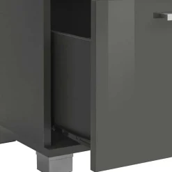 Grauer Unterschrank fürs Waschbecken Hochglanz - Ulivia^Wohnen