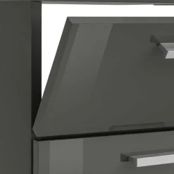 Grauer Unterschrank fürs Waschbecken Hochglanz - Ulivia^Wohnen