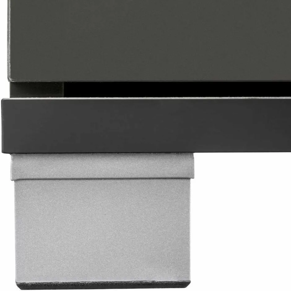 Grauer Unterschrank fürs Waschbecken Hochglanz - Ulivia^Wohnen