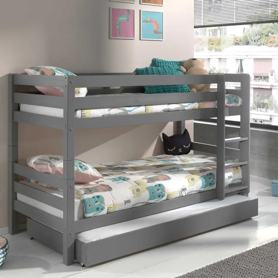 Graues Etagenbett mit Ausziehbett - Akreditarus^Wohnen Clearance