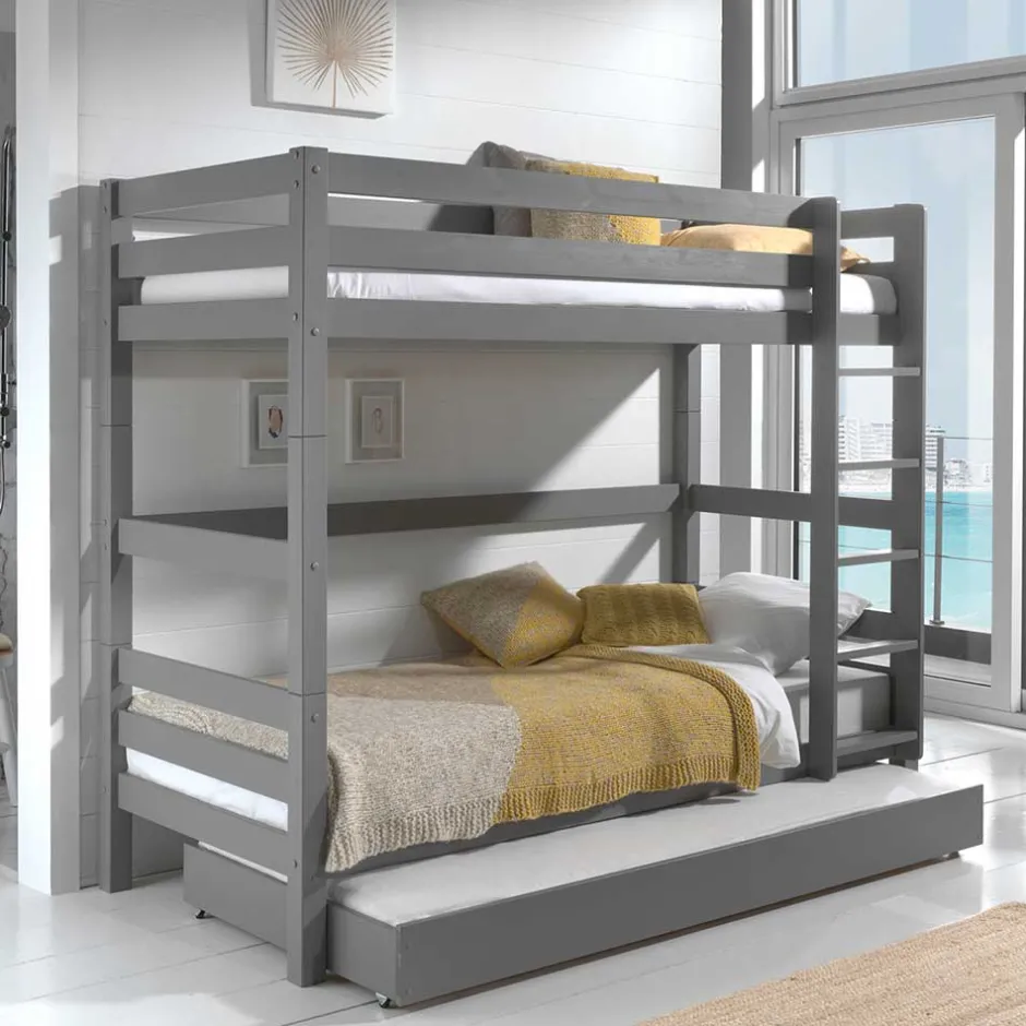 Graues Etagenbett mit Ausziehbett - Akreditarus^Wohnen Clearance