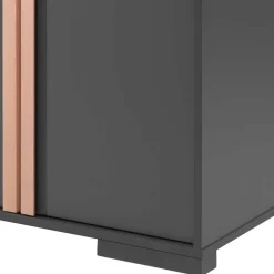 Kinder Wohnen Graues Hochbett mit Schreibtisch - Mystik (dreiteilig)