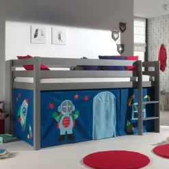 Graues Kinderhochbett für Themenzimmer Astronaut - Pants^Wohnen