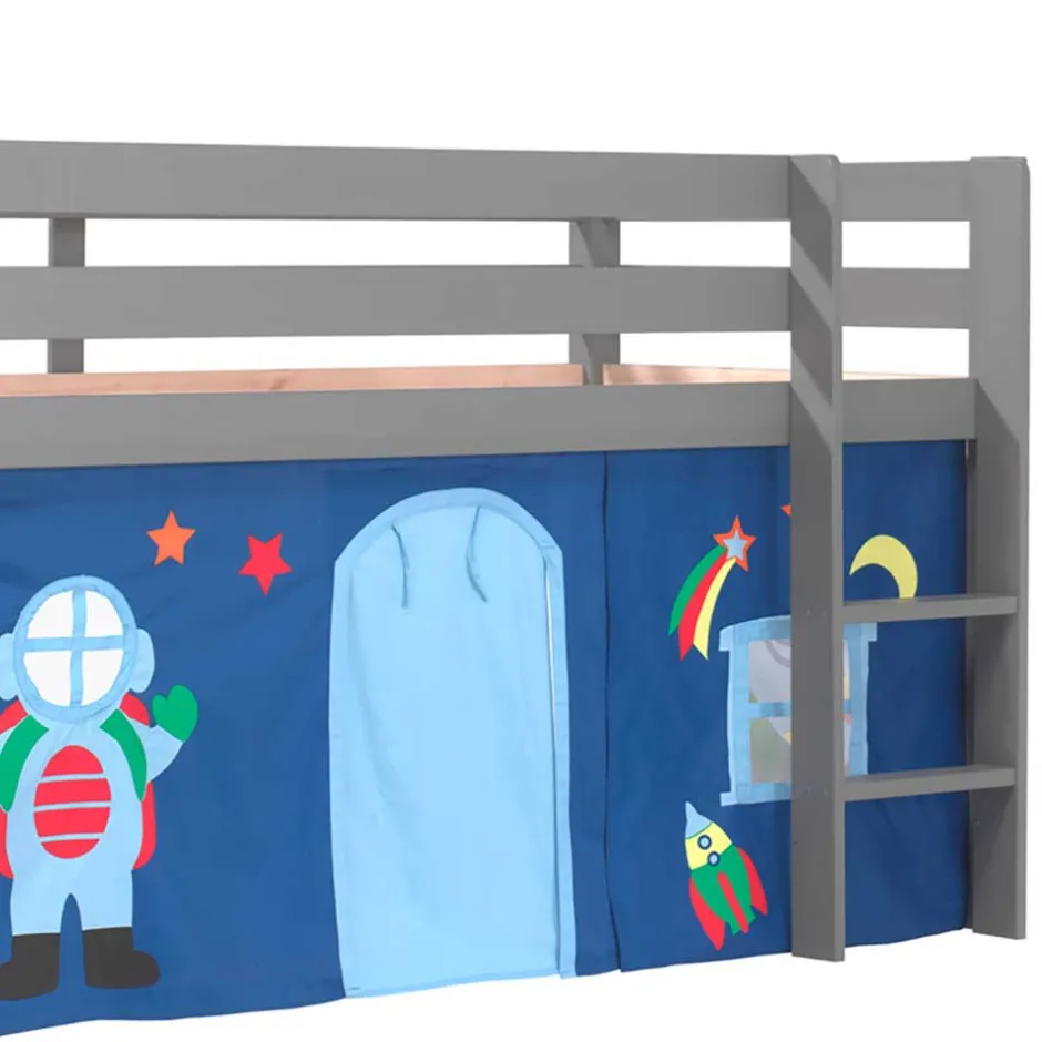Graues Kinderhochbett für Themenzimmer Astronaut - Pants^Wohnen