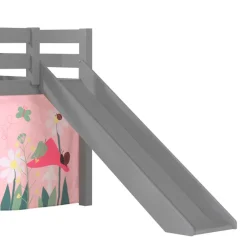 Kinder Wohnen Graues Kinderzimmer Hochbett mit Rutsche - Eldrida