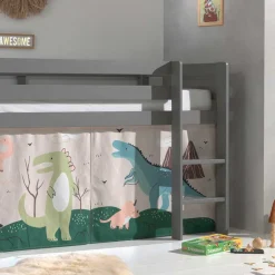 Kinder Wohnen Graues Kinderzimmer Hochbett Dinosaurier - Julmatra