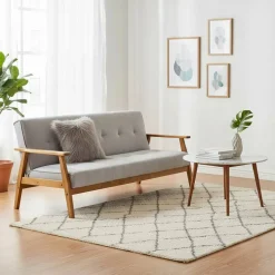 Graues Sofa mit Holzgestell Eiche - Florynn^Wohnen