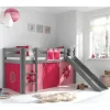 Graues Spielbett Rutschbett mit Vorhang - Taupos^Wohnen Clearance