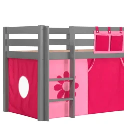 Graues Spielbett Rutschbett mit Vorhang - Taupos^Wohnen Clearance