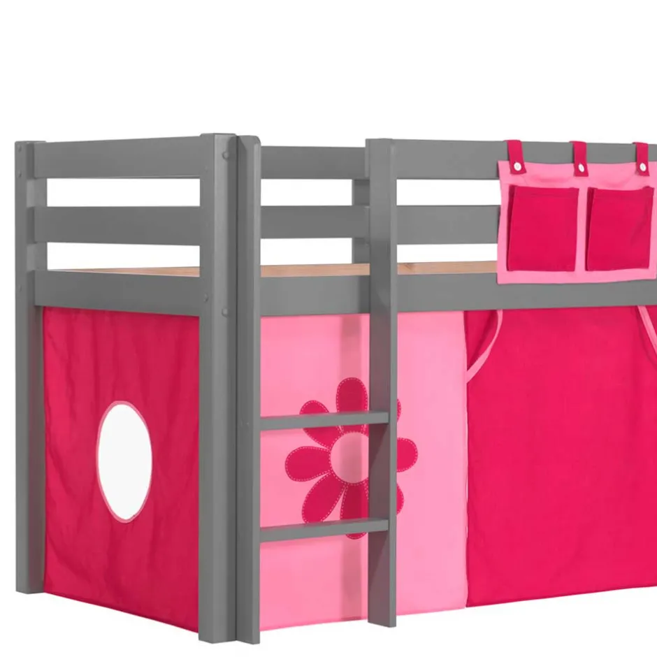 Graues Spielbett Rutschbett mit Vorhang - Taupos^Wohnen Clearance