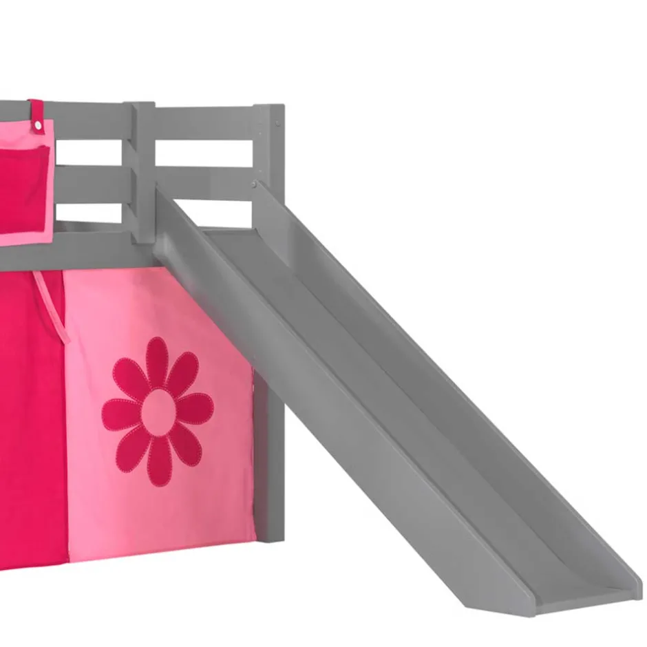 Graues Spielbett Rutschbett mit Vorhang - Taupos^Wohnen Clearance