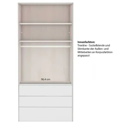 Graugrüner Kombi-Kleiderschrank 100 cm breit - Rajavo^Wohnen Clearance