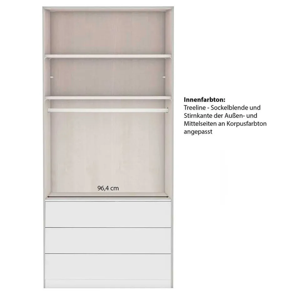 Graugrüner Kombi-Kleiderschrank 100 cm breit - Rajavo^Wohnen Clearance