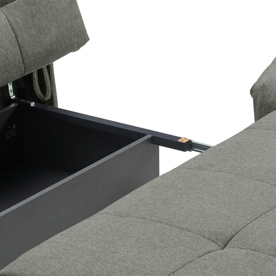 Grüne Funktionscouch mit Bettkasten - Granita^Wohnen Discount