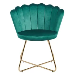 Wohnen Grüne Muschelstühle aus Samt - Baly (2er Set)